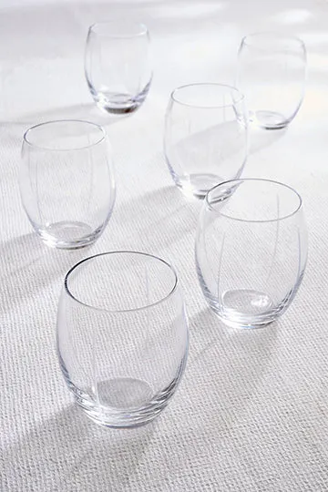 Eden Park lot 6 verres à eau verre transparent gravés