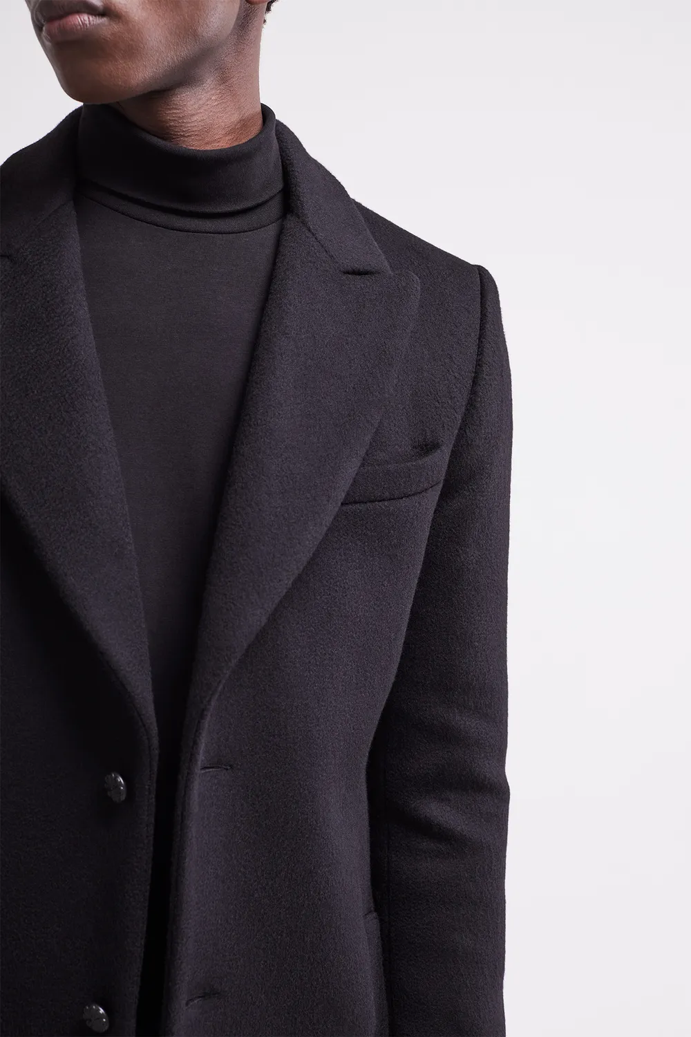 French Deal French Coat manteau cachemire noir