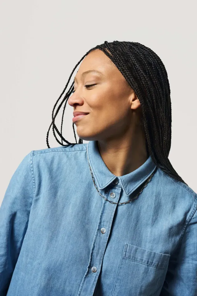 Loom chemise en jean denim bleu moyen