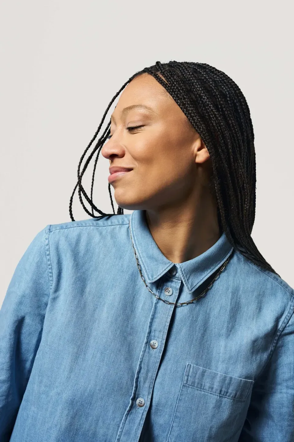Loom chemise en jean denim bleu moyen