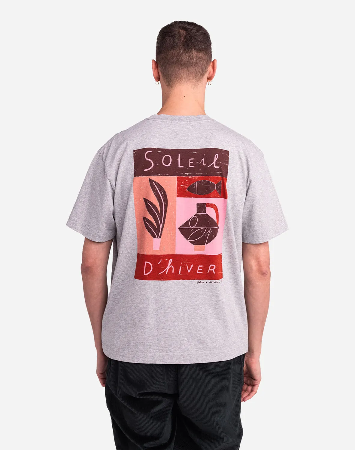Olow Soleil d'hiver t-shirt gris chiné ample