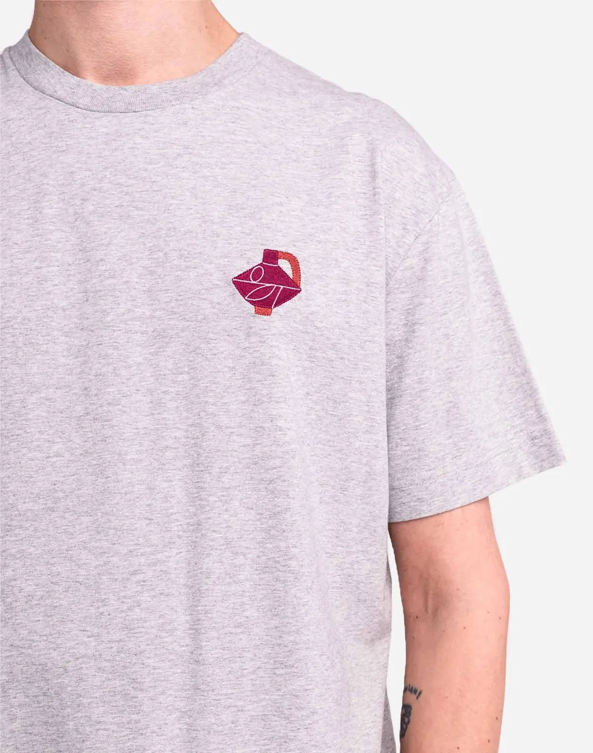 OLOW Soleil d'hiver t-shirt ample gris chiné coton bio