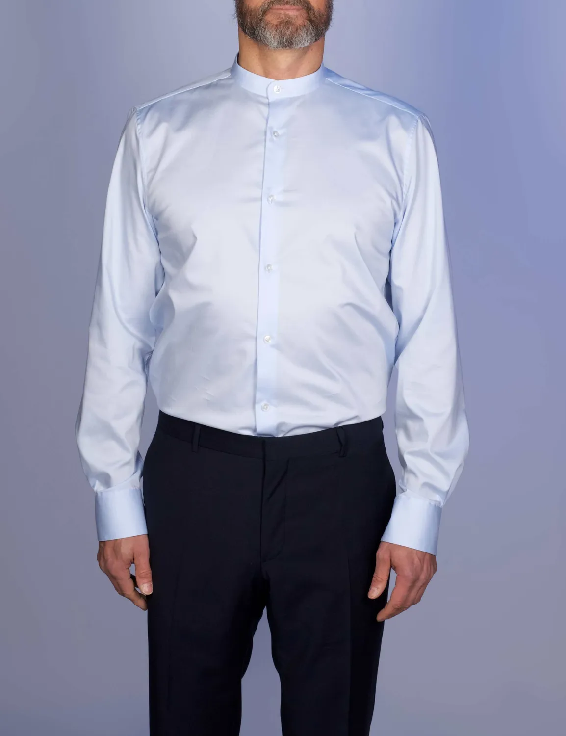La Chemise Française Bleu Ciel chemise homme popeline col officier