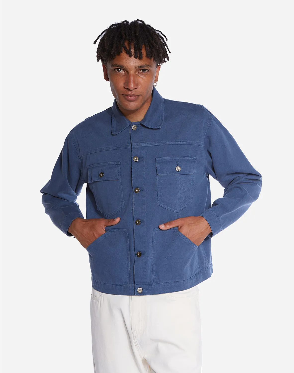 Olow Hekinan veste bleu cobalt coton bio
