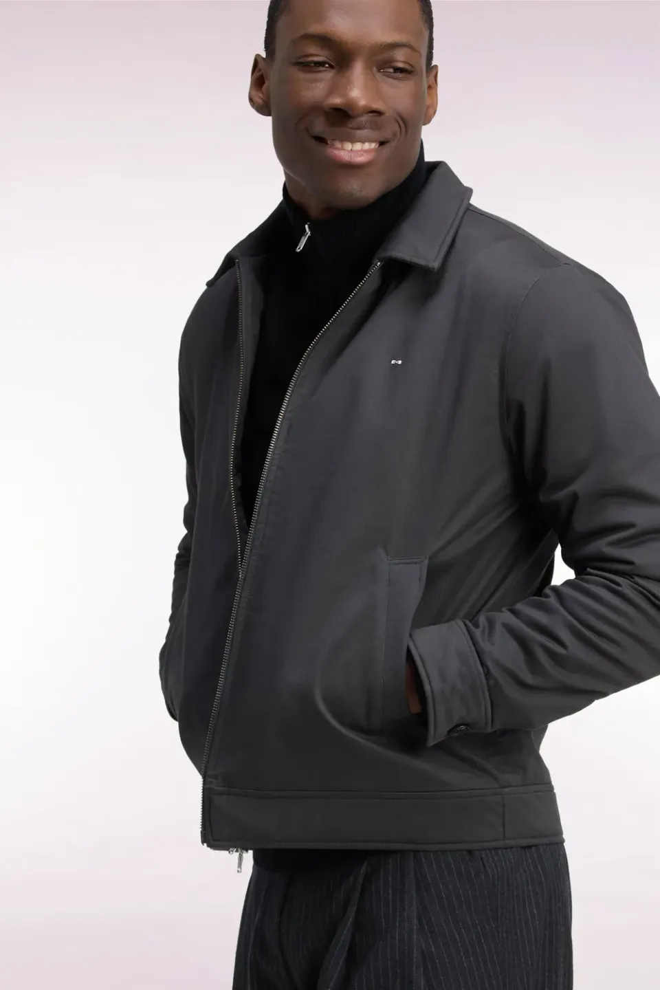 Eden Park blouson kaki coton stretch homme coupe droite