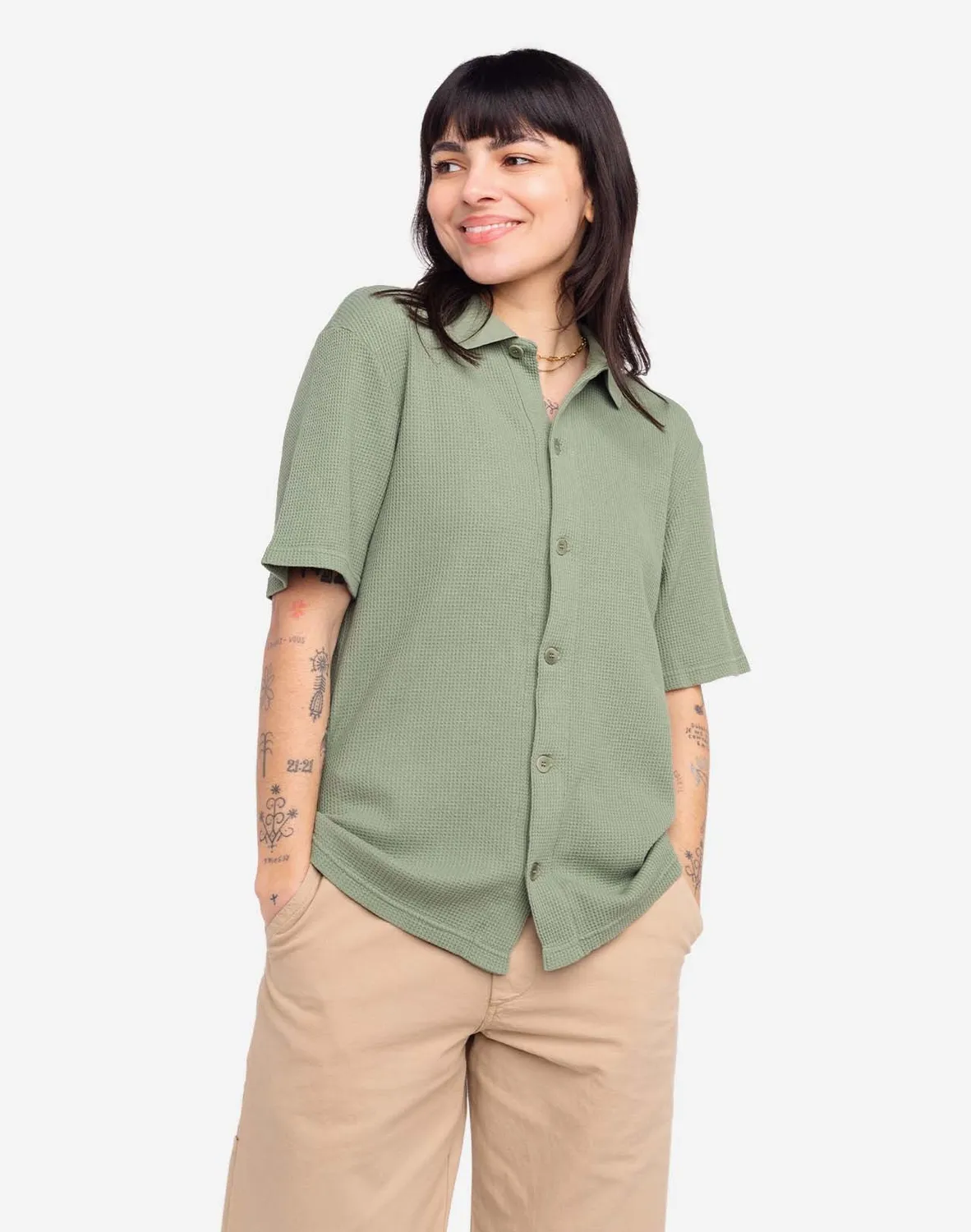 OLOW Cheech polo vert sauge coton bio