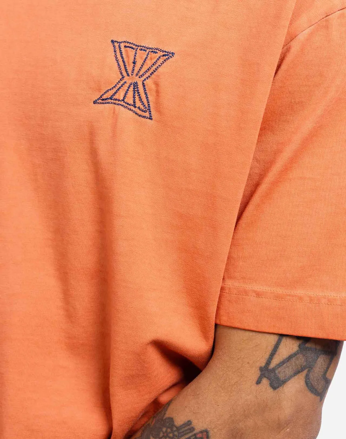 Olow Azurella t-shirt ample mandarine brodé