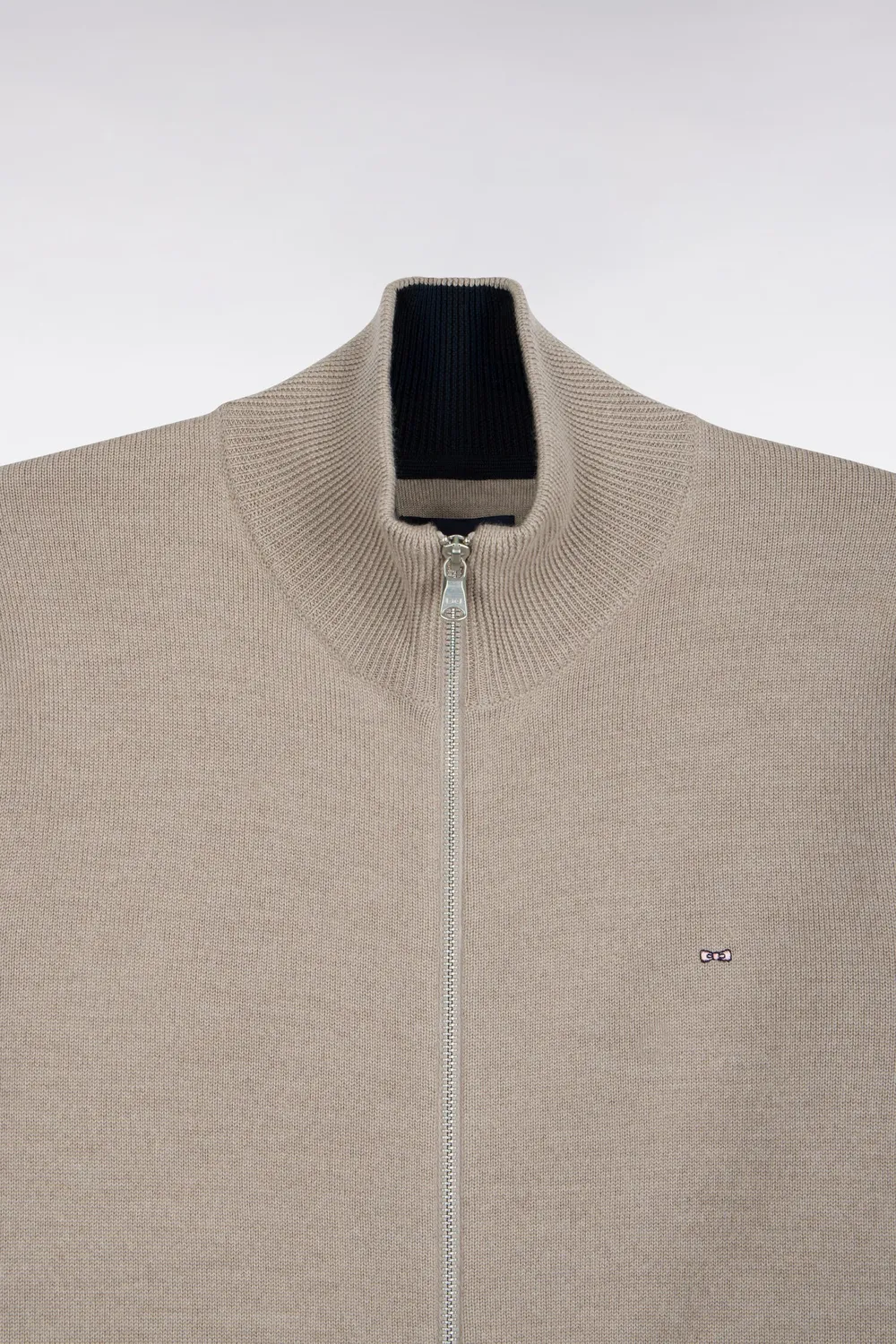 Eden Park cardigan mérinos beige col camionneur