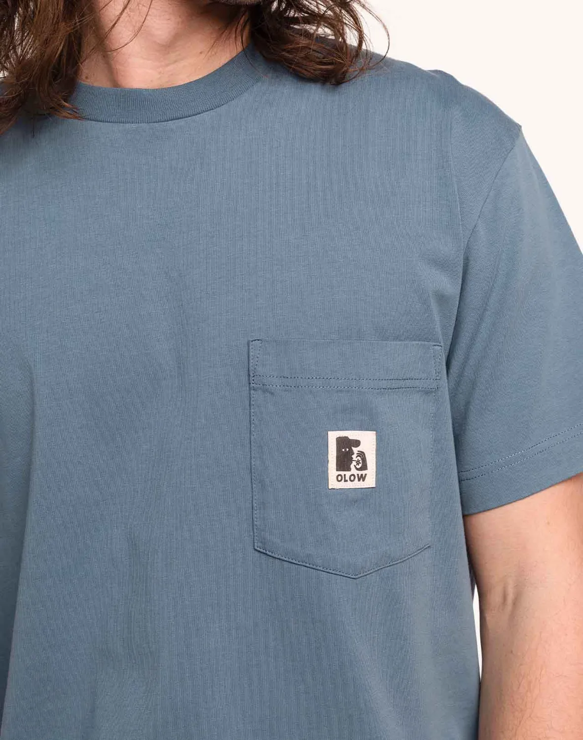 OLOW Japo t-shirt bleu acier coupe ample