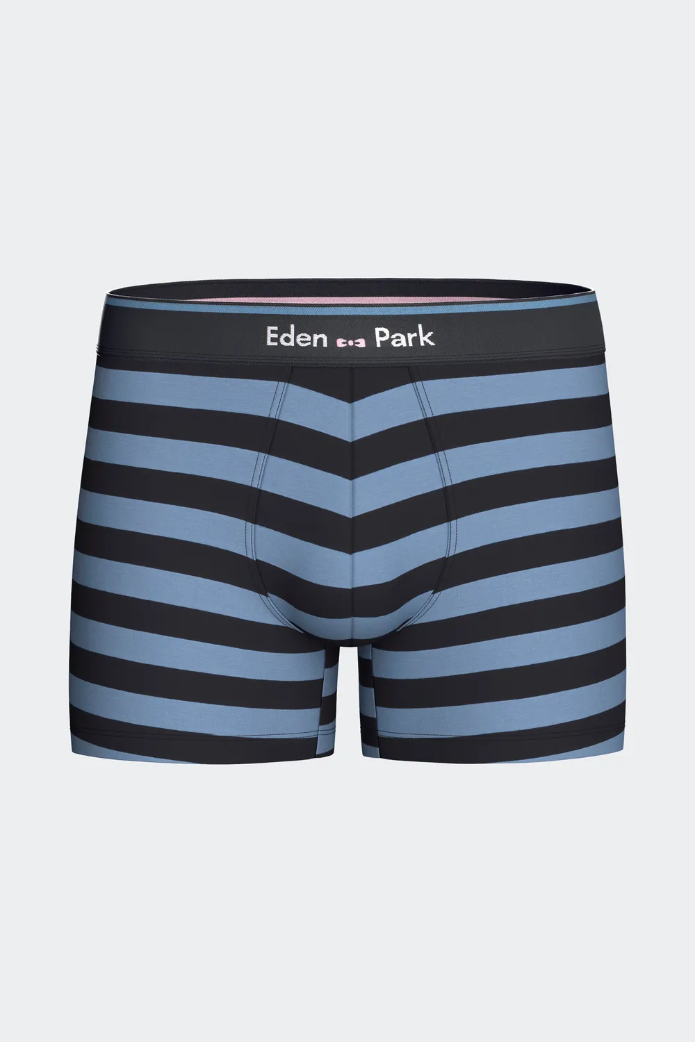Eden Park lot 2 boxers coton stretch marine uni rayé