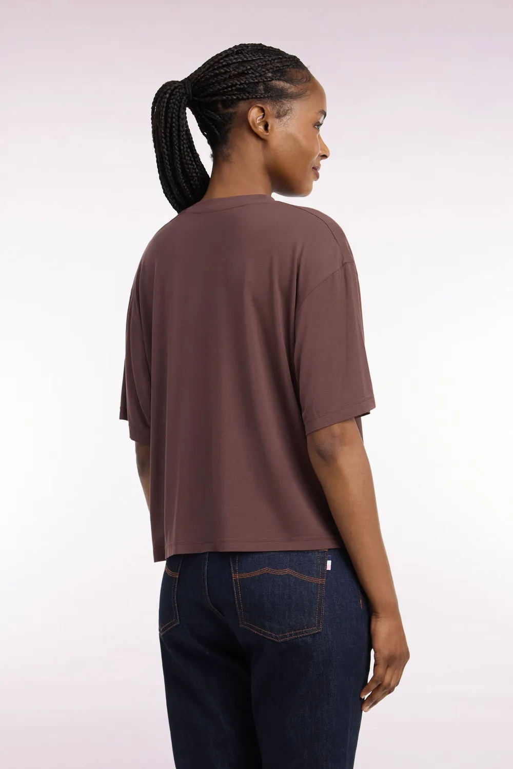 Eden Park Club Classique t-shirt marron modal ample femme
