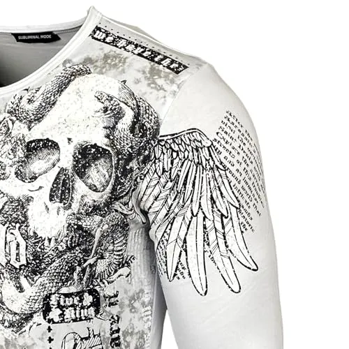 Subliminal Mode BX709 t-shirt homme col rond coton délavé
