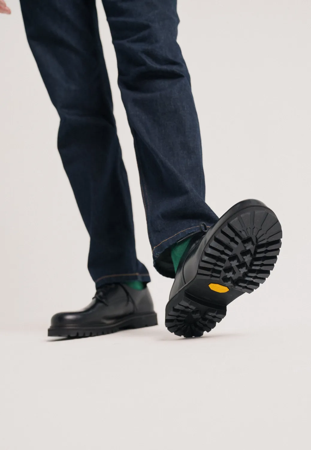 Loom Les derbies chaussures cuir noir semelle Vibram