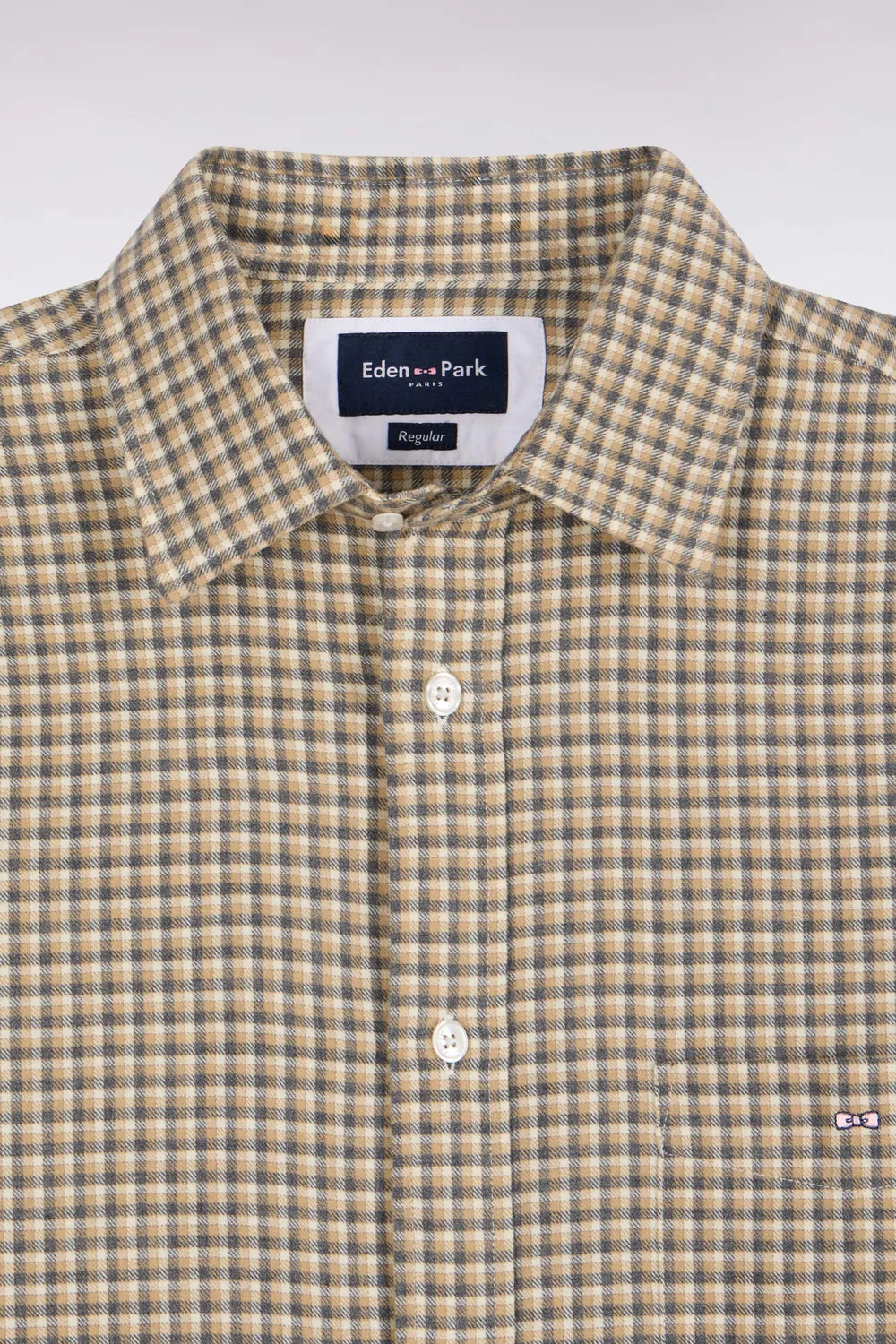 Eden Park Club Classique chemise homme beige à carreaux
