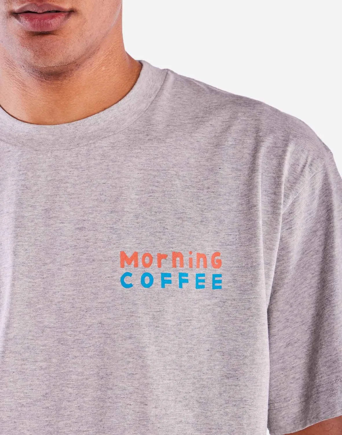 OLOW Morning Coffee t-shirt ample gris chiné