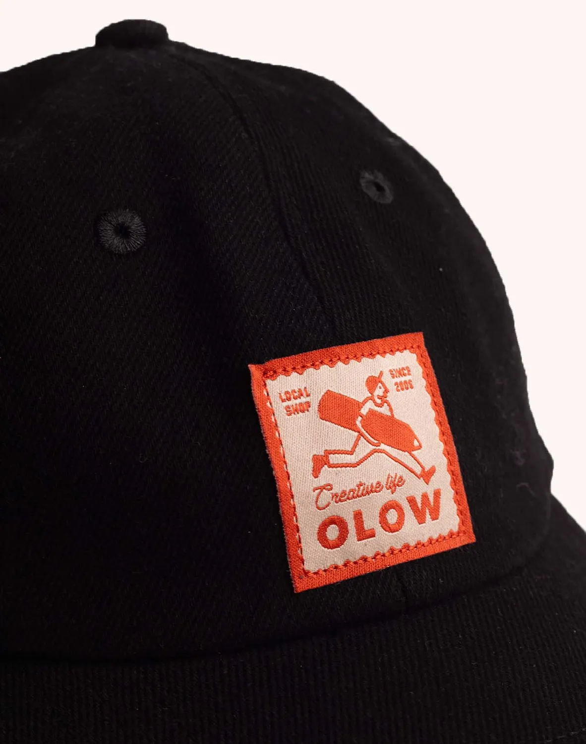 OLOW Six Panel Creative Studio casquette denim noir coton bio