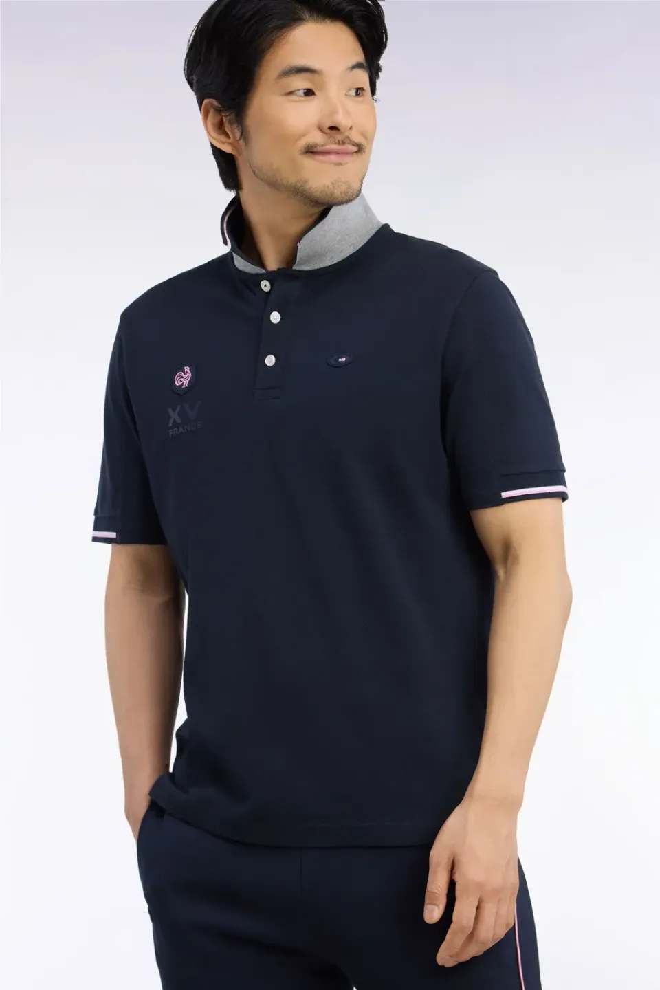 Eden Park France Rugby H26MAIPC0042 polo marine droit