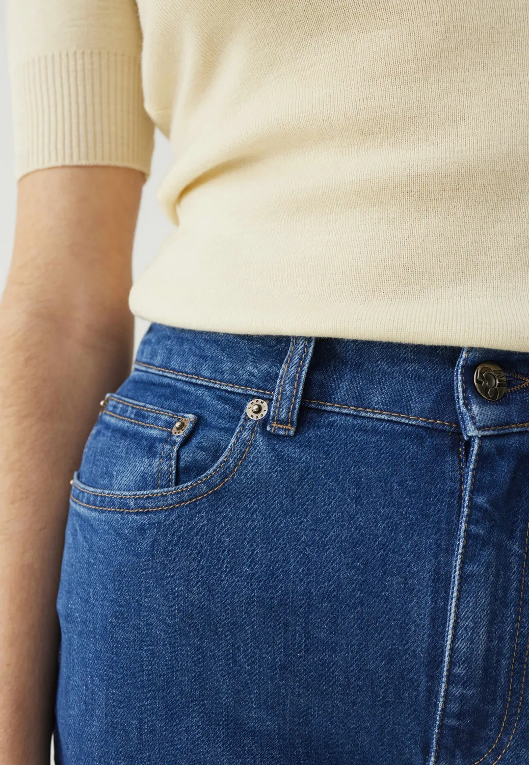Loom Le jean droit bleu denim stretch