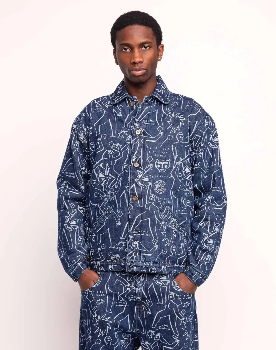 Olow Akka Life Dance veste denim bleu homme
