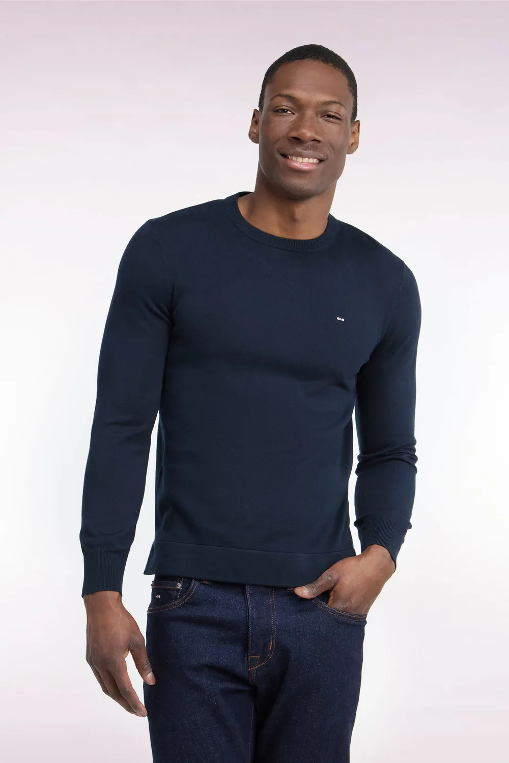 Eden Park pull col rond coton marine homme