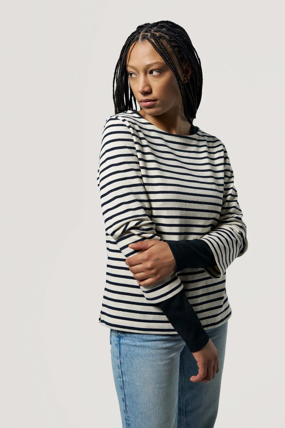 Loom La marinière coton bio rayé bleu marine