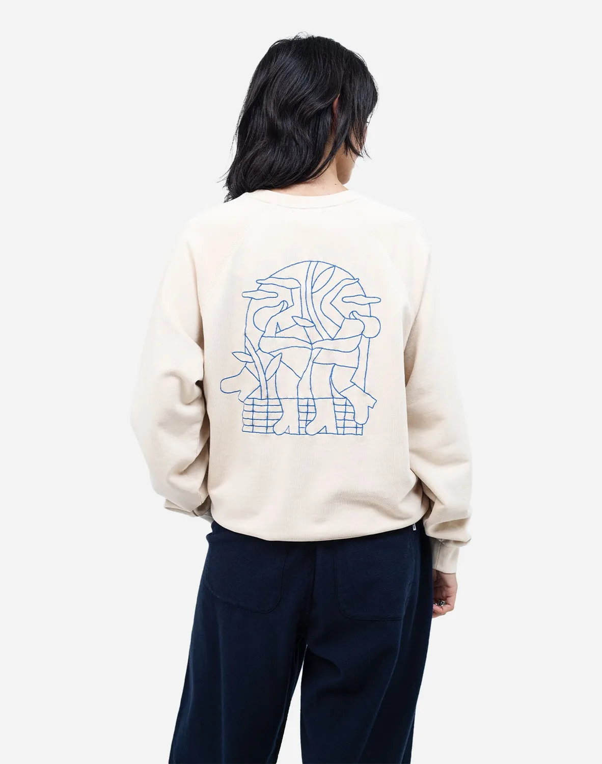 OLOW Party sweat crème broderie coton bio