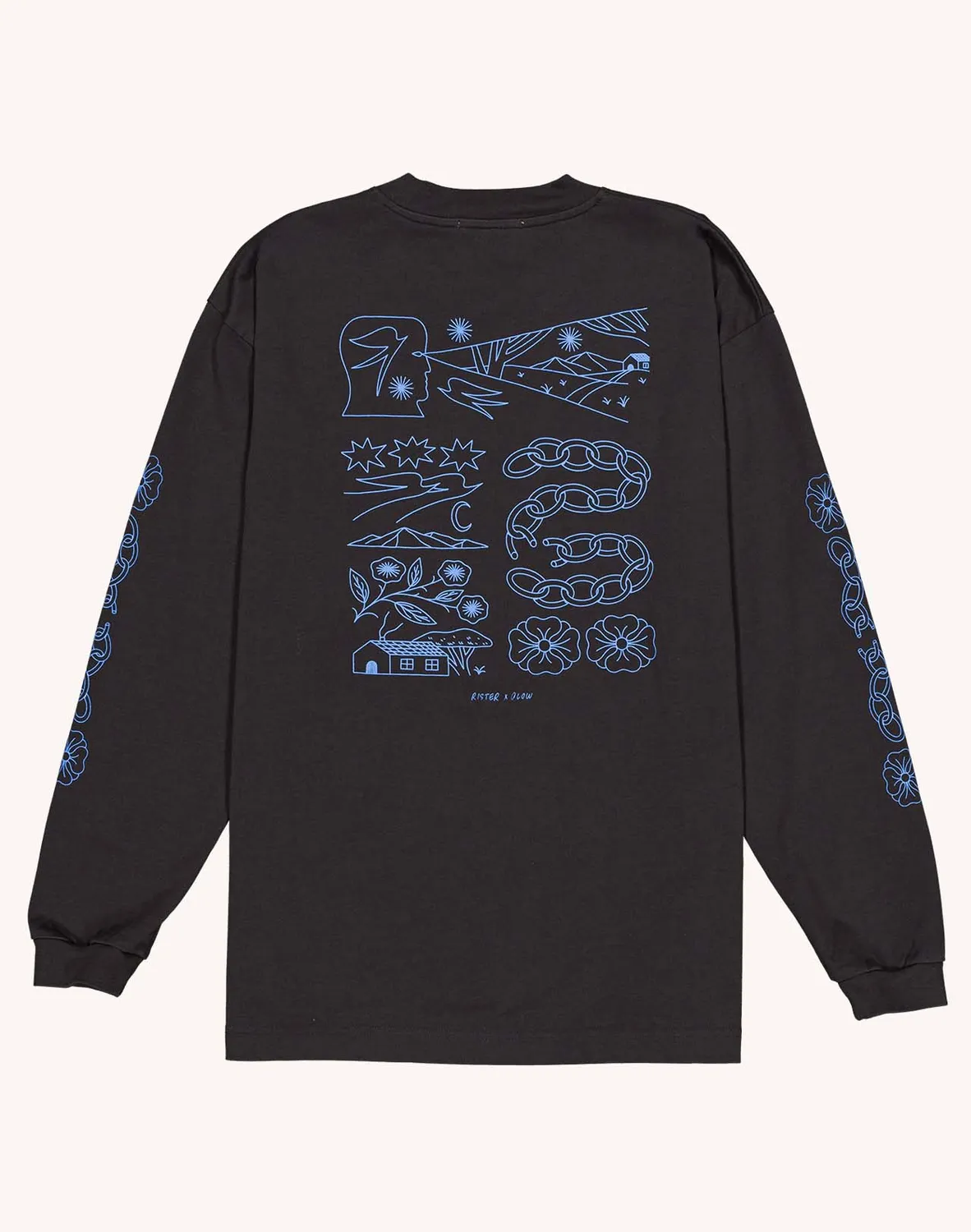 OLOW Awake t-shirt manches longues noir carbone coton bio