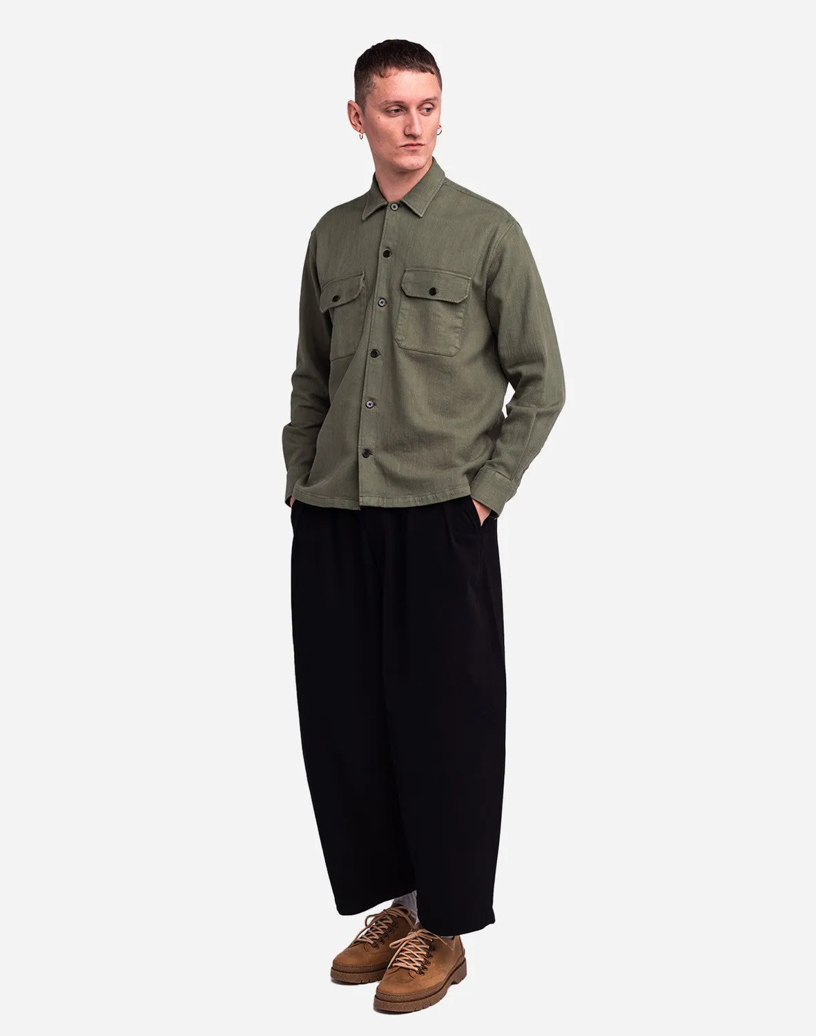 OLOW Décré Mido chemise kaki coton texturé