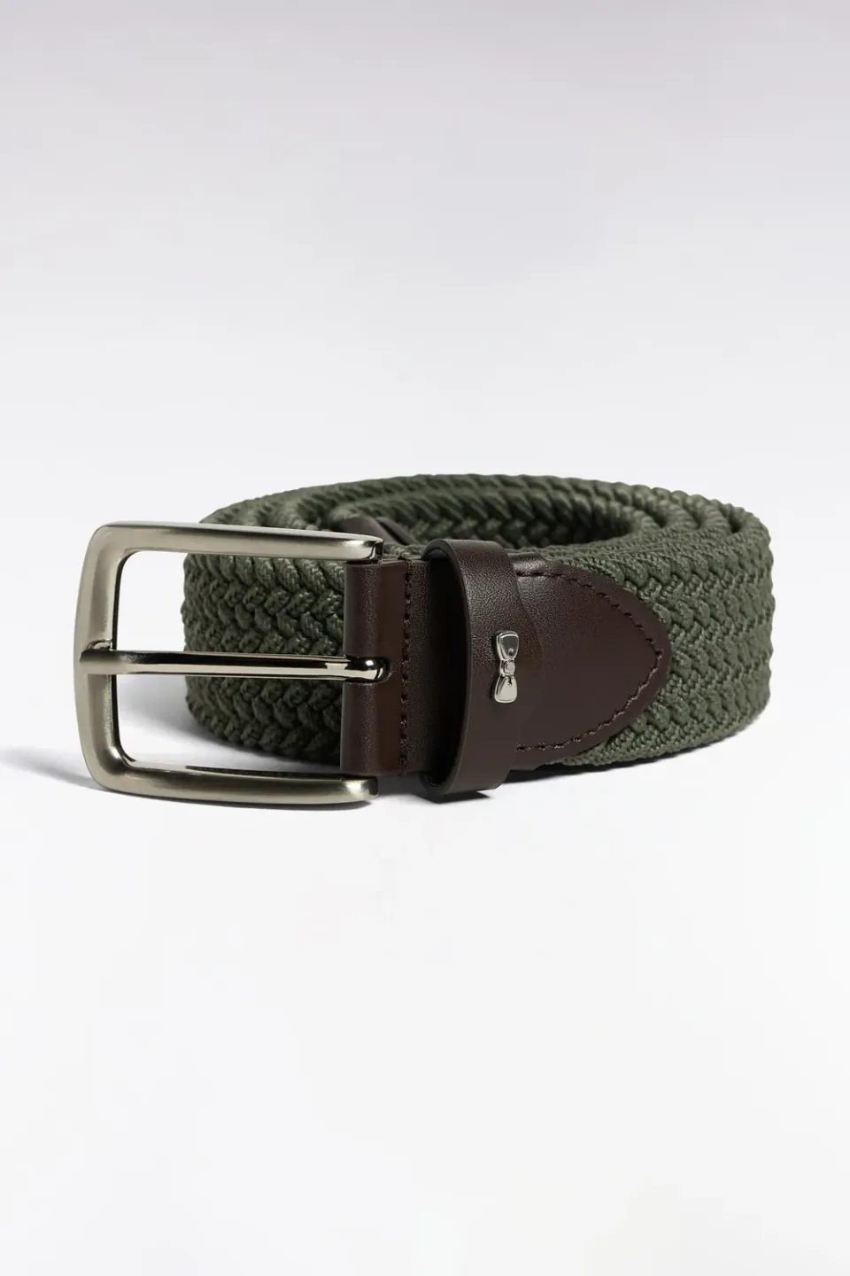 Eden Park ceinture tressée élastique kaki taille 100