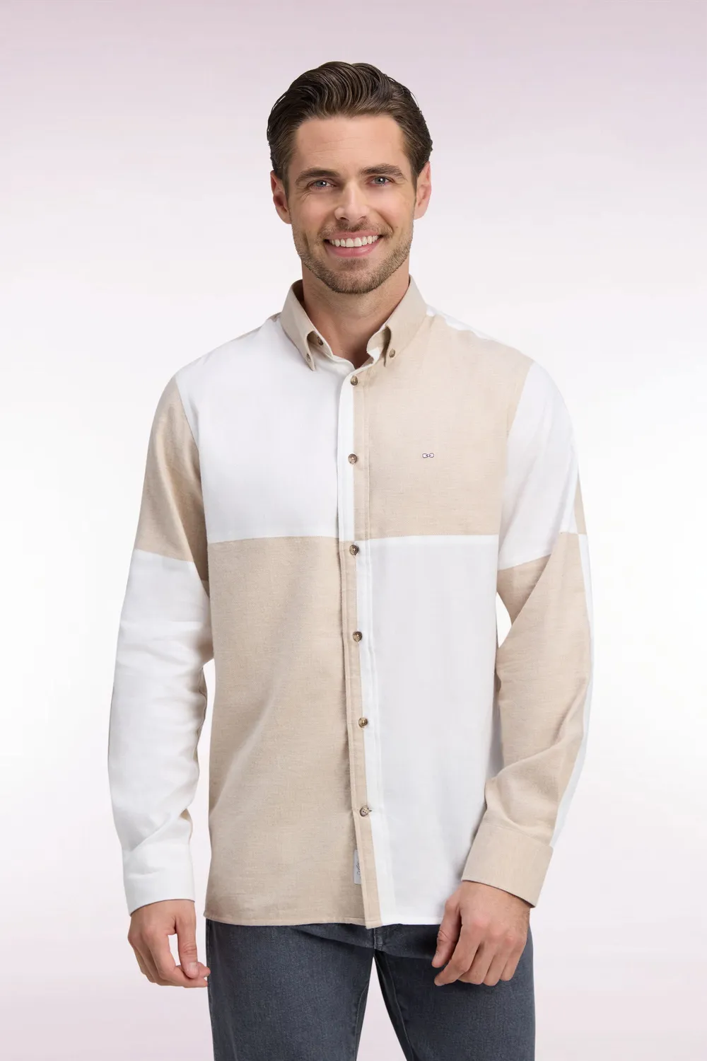 Eden Park Club Classique chemise homme coton beige écru