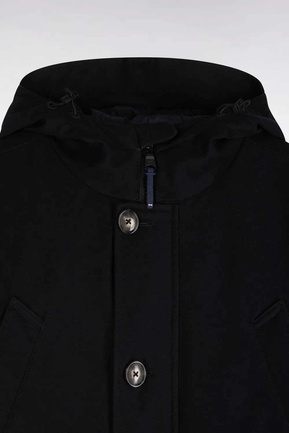 Eden Park parka boutonnée noire nylon capuche