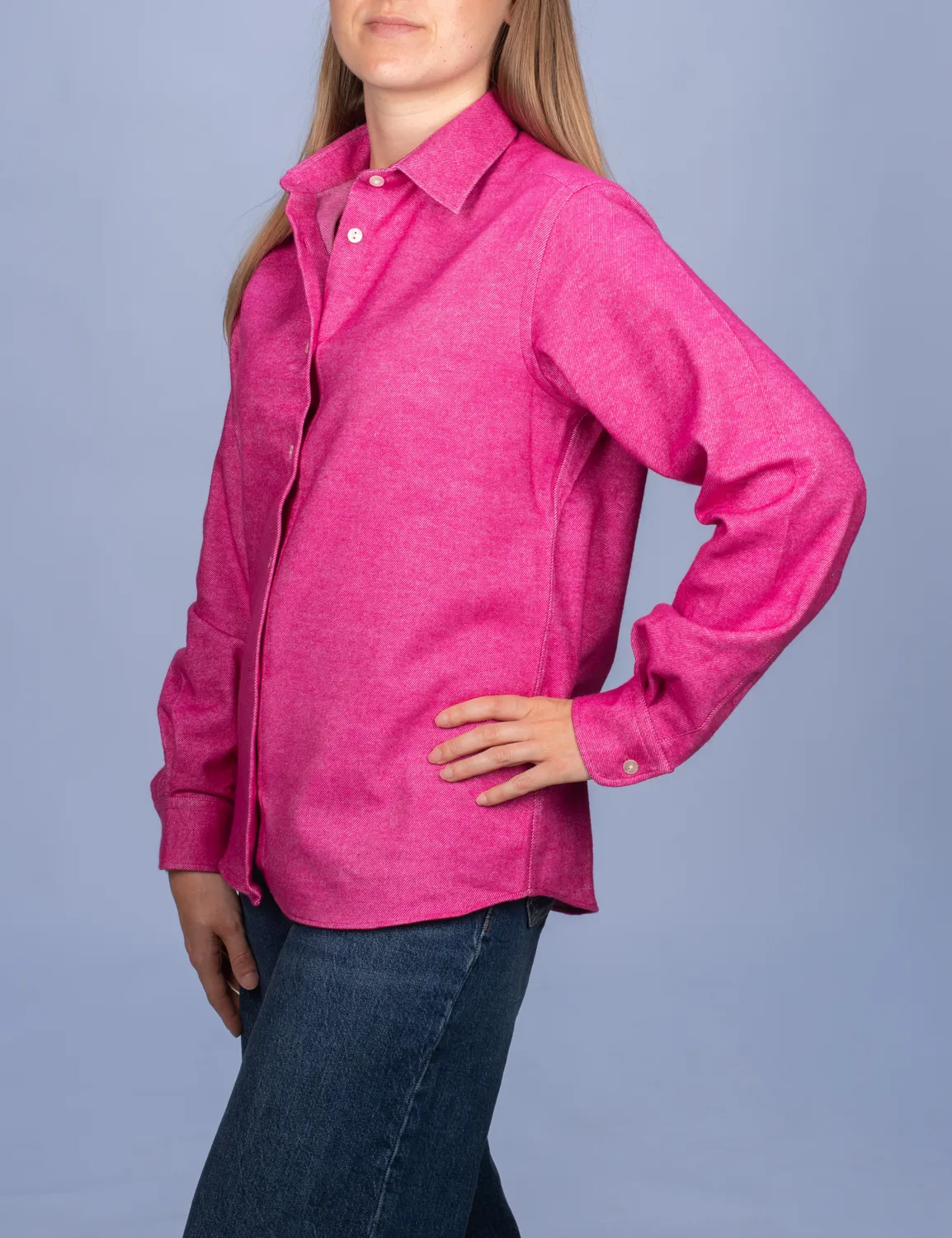 La Chemise Française Flanelle Chaude chemisier coton fuchsia