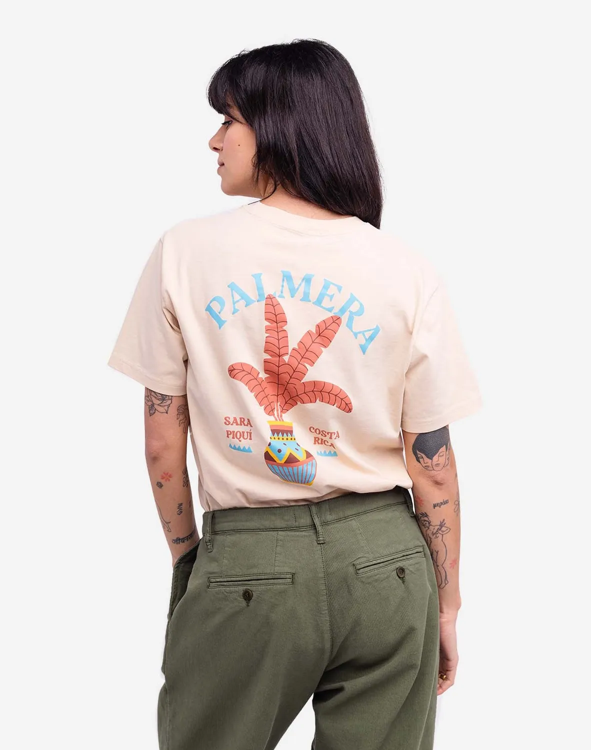 OLOW Sarapiqui t-shirt crème coton coupe droite