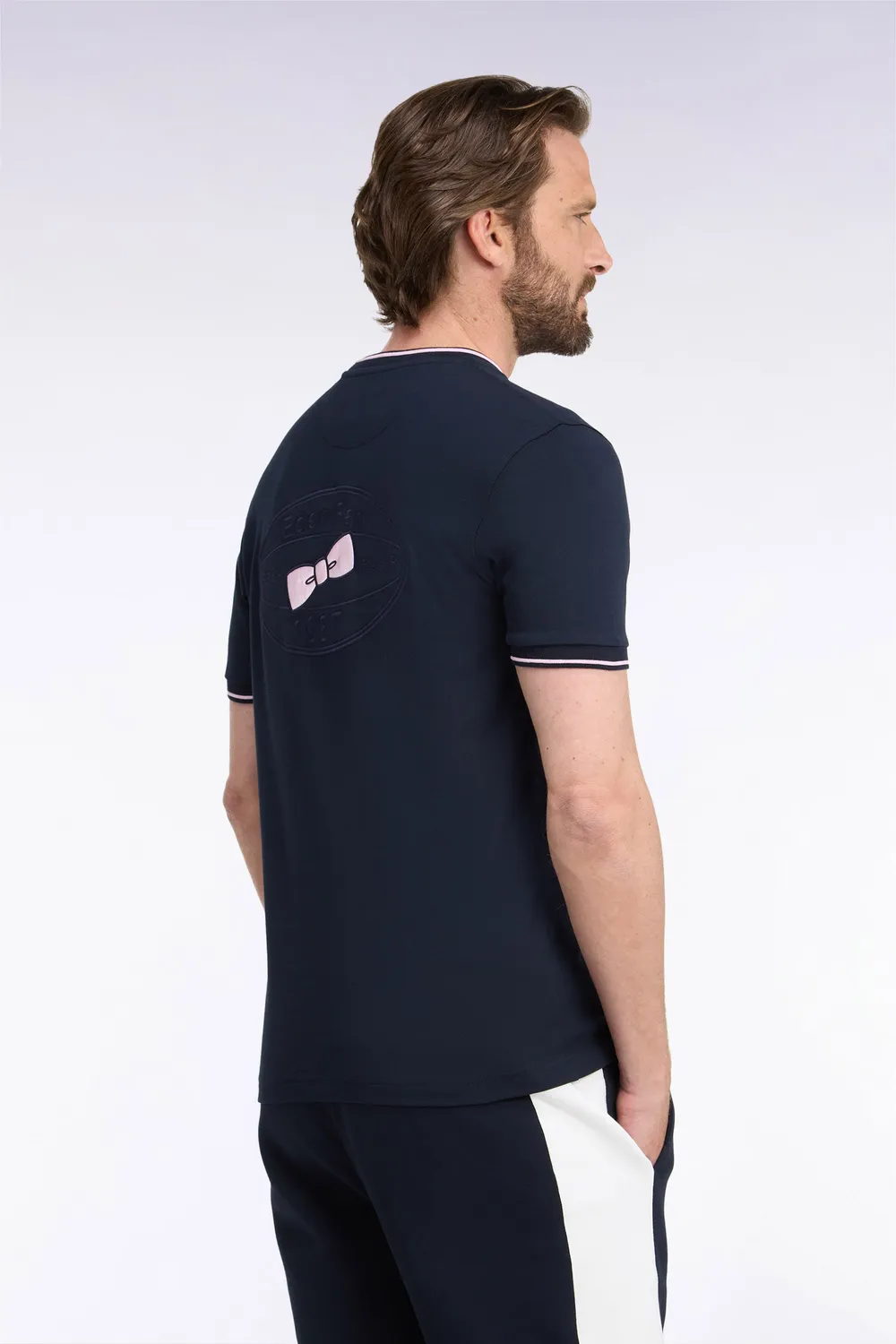 Eden Park Tricolore t-shirt marine coupe droite coton