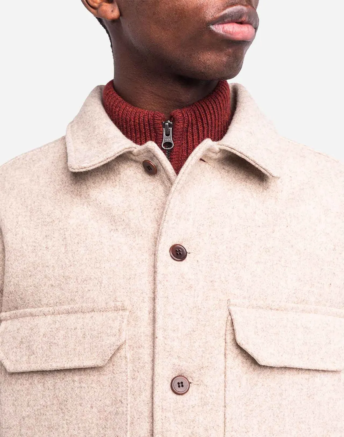 OLOW Percy veste beige laine
