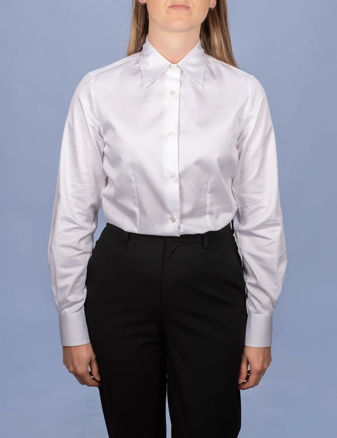 La Chemise Française Satin Blanc chemisier satin coton
