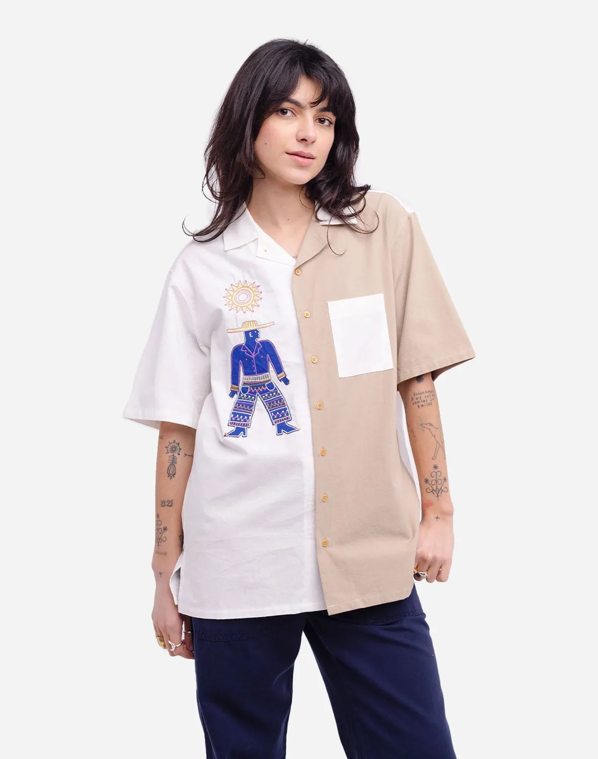 OLOW Aloha Fisherman's Cove chemisette bicolore