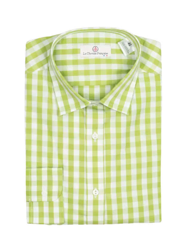 La Chemise Française Carreaux Vert Pomme chemisier vichy