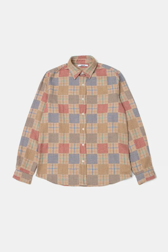 Edmmond Studios Yeld Shirt chemise homme marron à carreaux