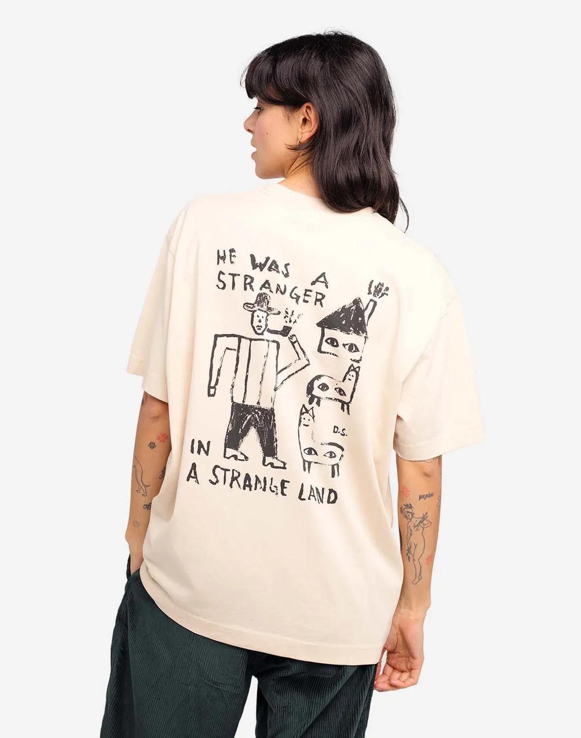 Olow Stranger t-shirt crème ample coton bio
