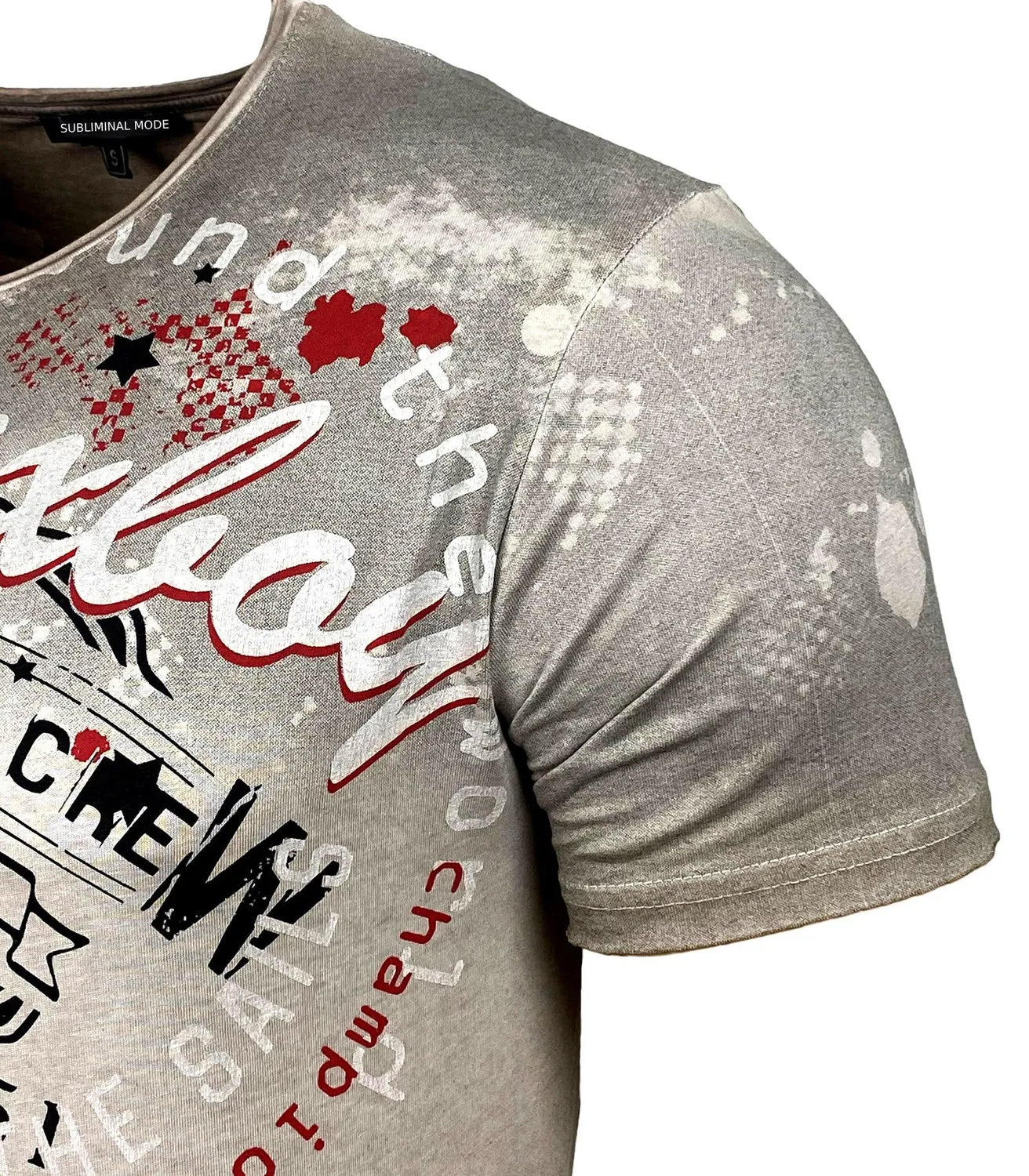 Subliminal Mode BX106 t-shirt col rond beige S délavé