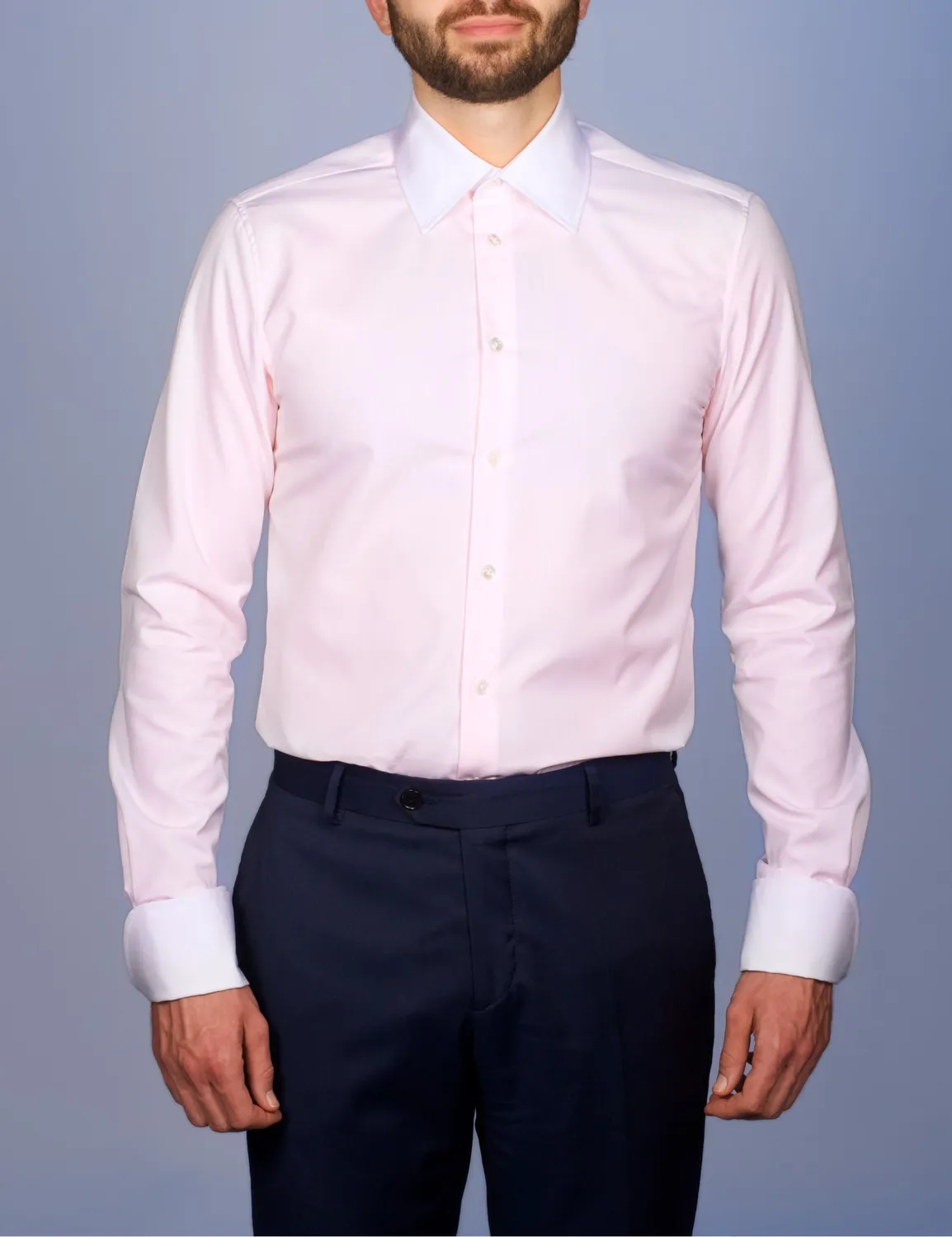 La Chemise Française Virtuose chemise popeline rose blanche