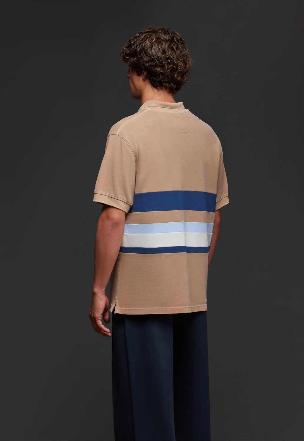 Eden Park Pap'Atelier polo homme camel rayures coton taille M