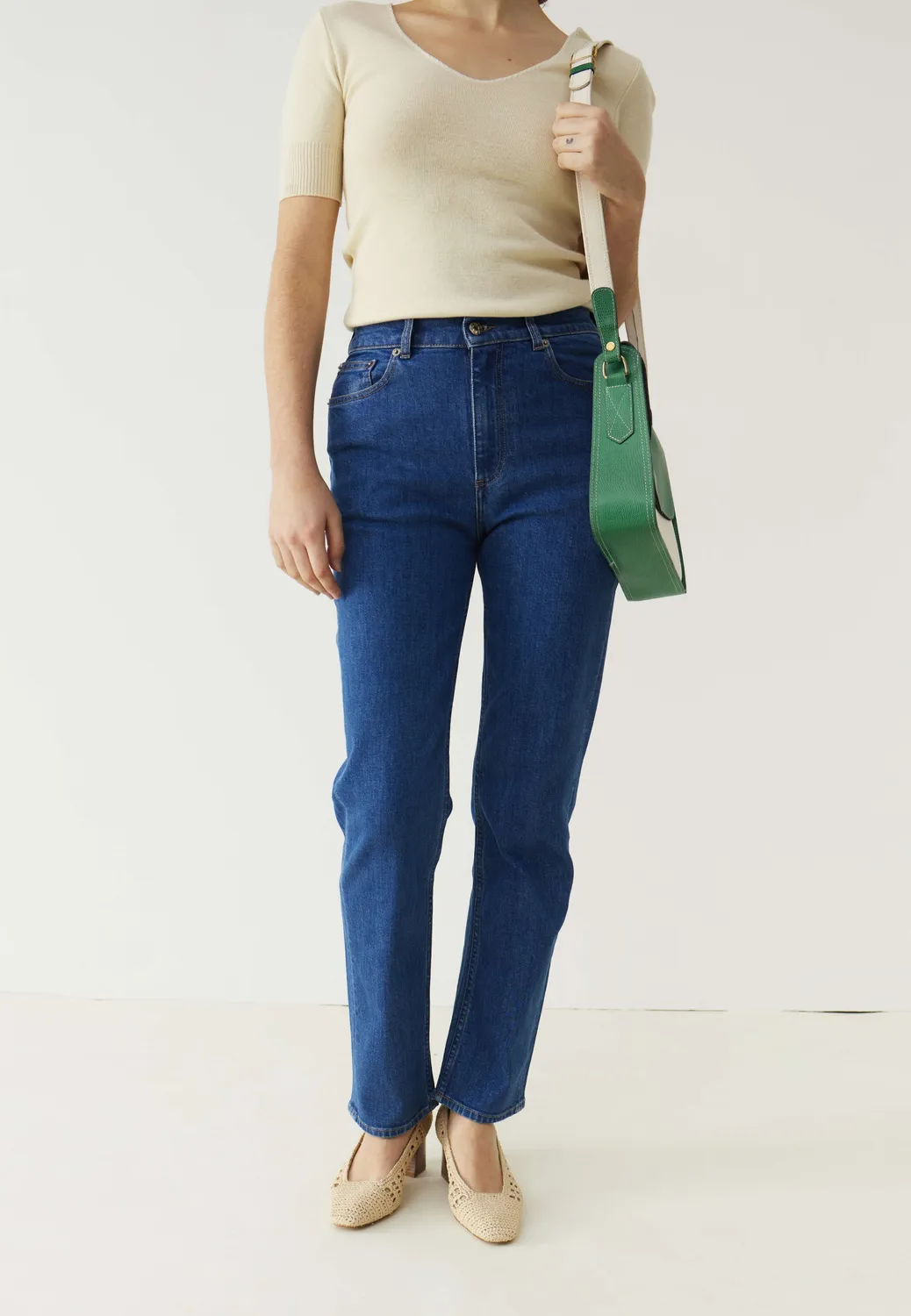 Loom Le jean droit bleu denim stretch