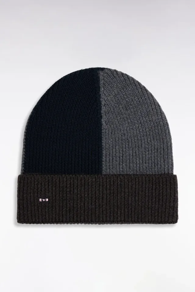 Eden Park Club Evolution bonnet homme gris laine côtelée