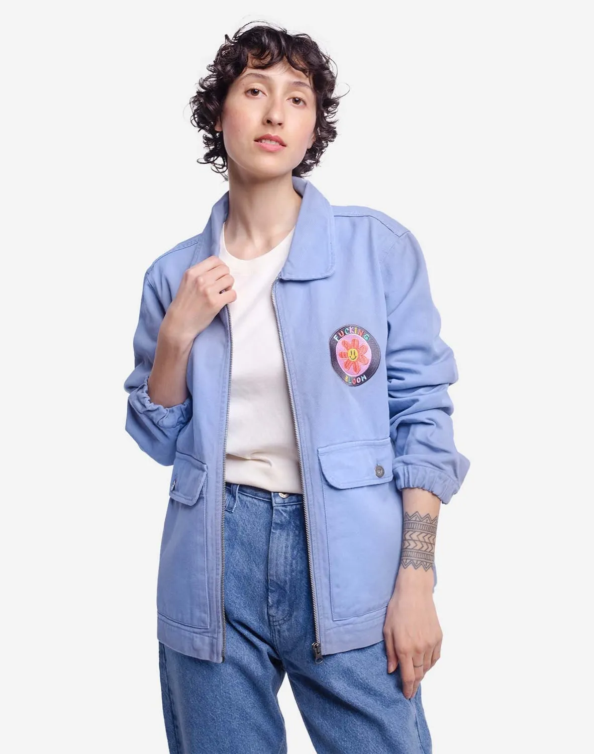 OLOW Bethel blouson homme bleu azur coton bio