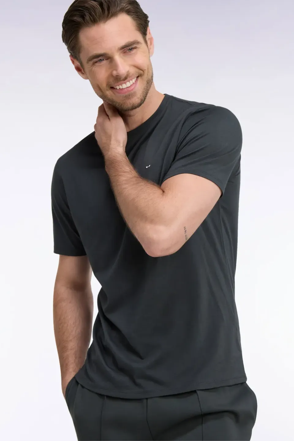 Eden Park t-shirt col rond kaki coton manches courtes
