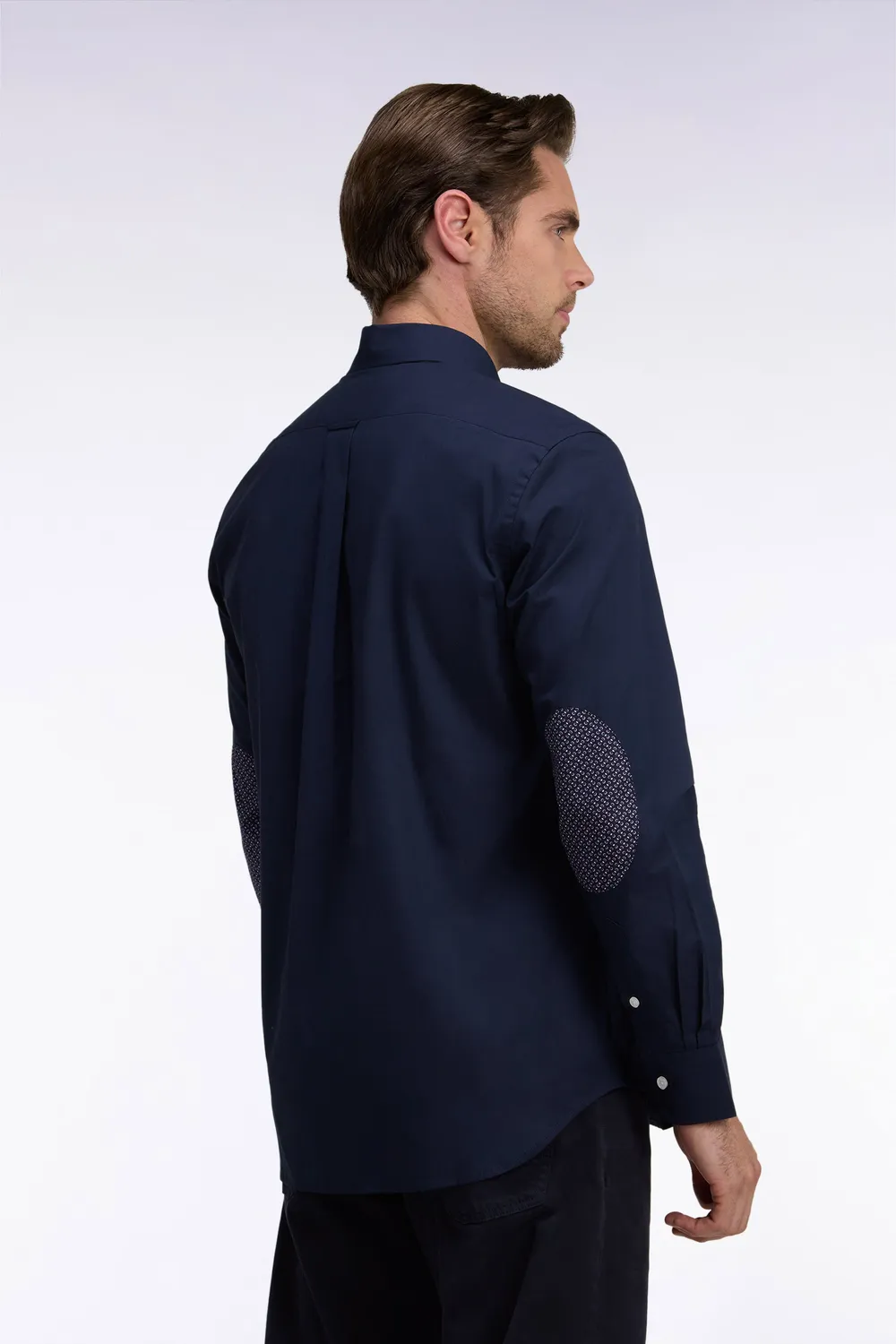 Eden Park chemise marine coton micromotifs homme droite
