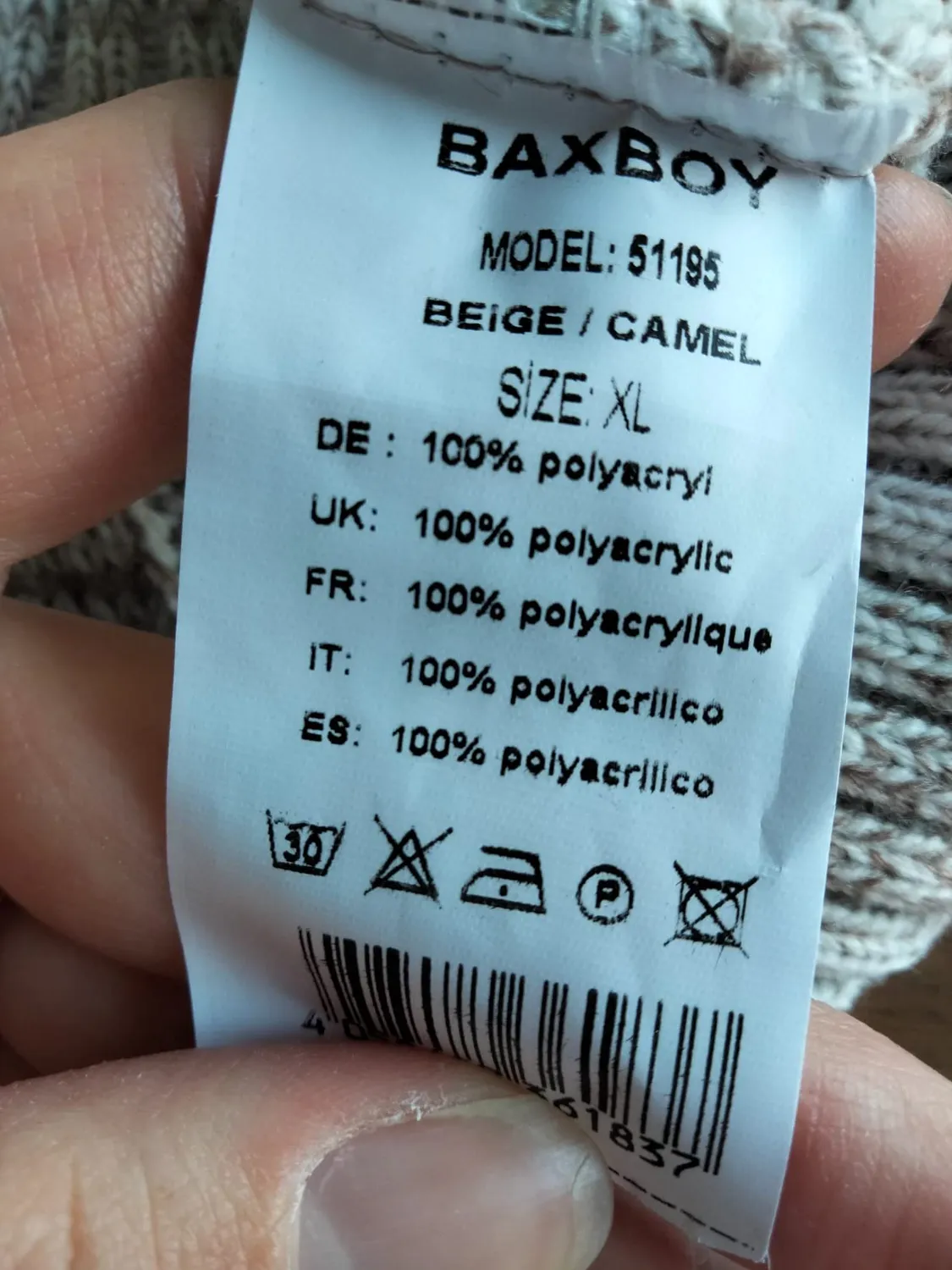 Subliminal Mode BX292 pull homme col montant bleu