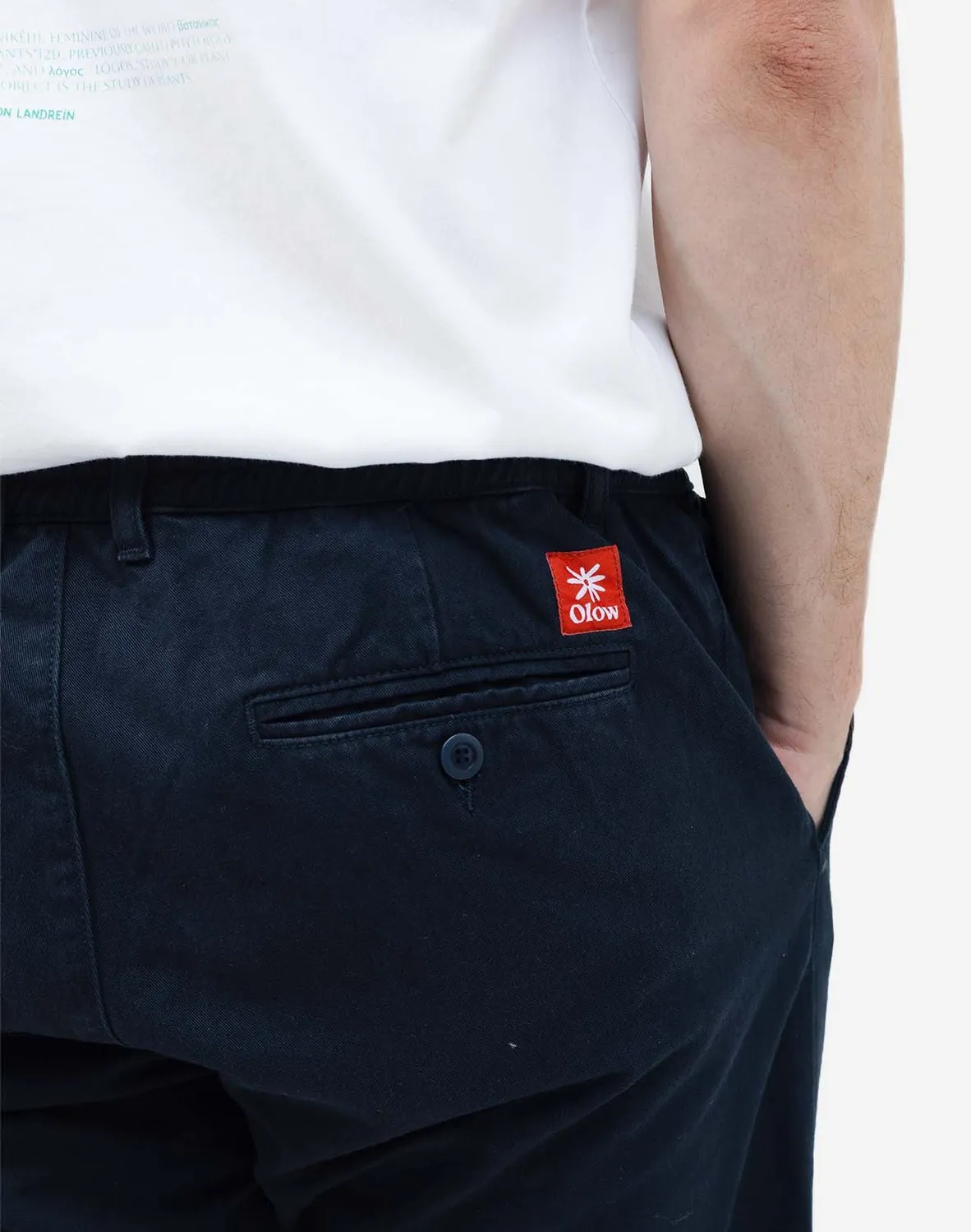 OLOW Chino pantalon bleu nuit sergé coton
